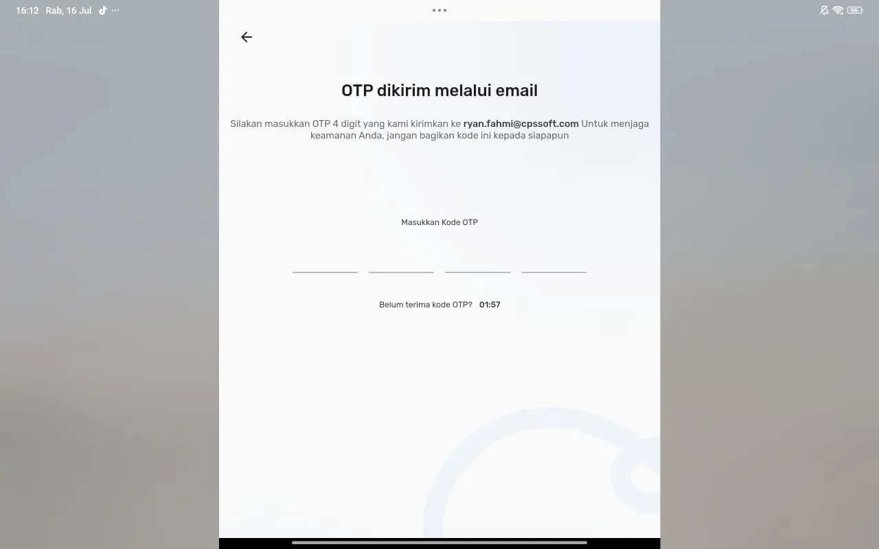 reset password bliss mobile app
